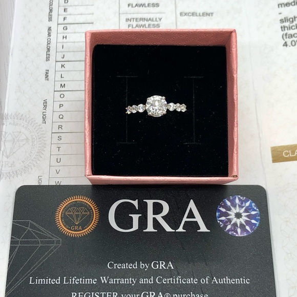 1ct  moissanite diamond ring with Certificate - Picture 1 of 11
